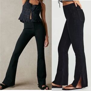 New Free People We the Free Level Up Slit Bootcut flare Jeans western country 26